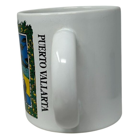 Puerto Vallarta White Ceramic Mug With Vibrant Parrot Design - Picture 5 of 9